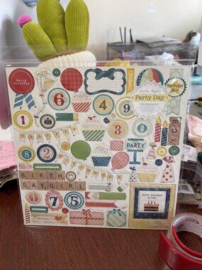 Crate Paper Party Day Chipboard Stickers - 683127 - NIP